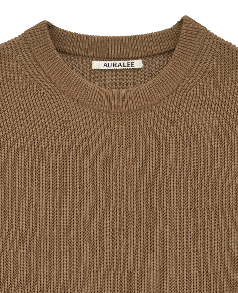 【AURALEE/オーラリー】FLAT YARN RIB KNIT P/O 詳細画像 ブラウン 3