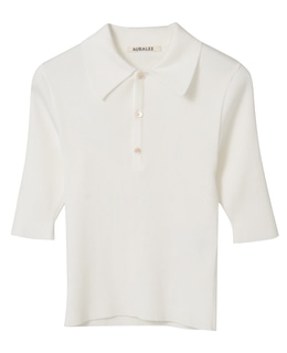 【AURALEE/オーラリー】*COTTON HIGH GAUGE RIB KNIT POLO