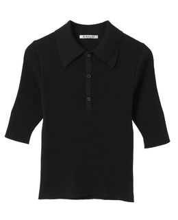 【AURALEE/オーラリー】*COTTON HIGH GAUGE RIB KNIT POLO