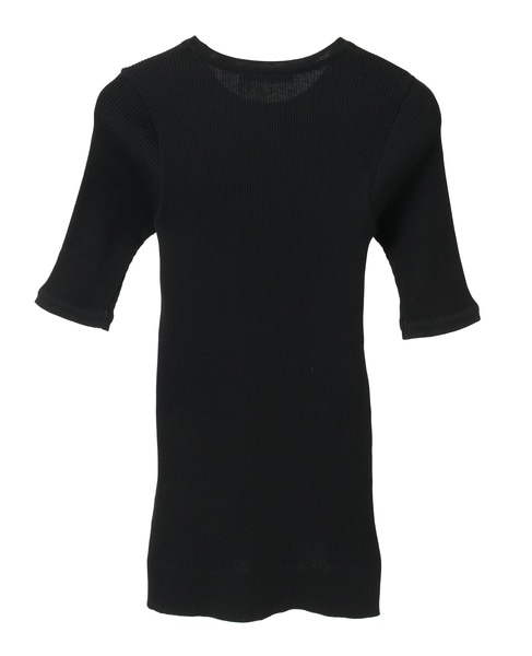 【AURALEE/オーラリー】*COTTON HIGH GAUGE RIB KNIT TEE 詳細画像 ブラック 2