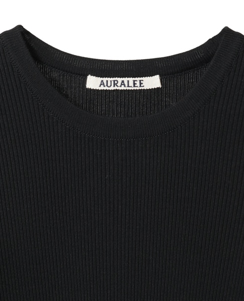 【AURALEE/オーラリー】*COTTON HIGH GAUGE RIB KNIT TEE 詳細画像 ブラック 3