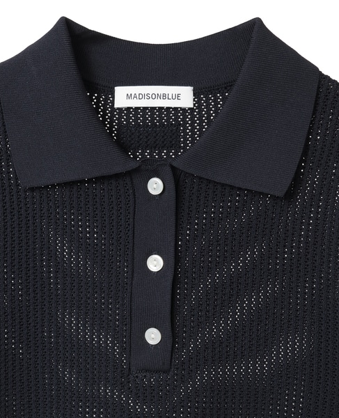 【MADISONBLUE/マディソンブルー】POLO KNIT MESH 詳細画像 ネイビー 3