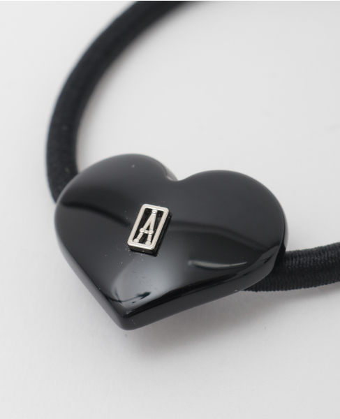 【ALEXANDRE DE PARIS/ アレクサンドル ドゥ パリ 】ハートシェイプ ヘアゴム 詳細画像 ブラック 4