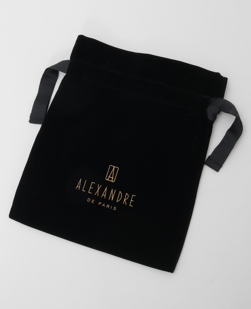 アレクサンドルドゥパリ　バレッタ　ベロア　リボン　ブラック バレッタ (8 cm)｜ALEXANDRE DE PARIS（アレクサンドル ドゥ パリ）