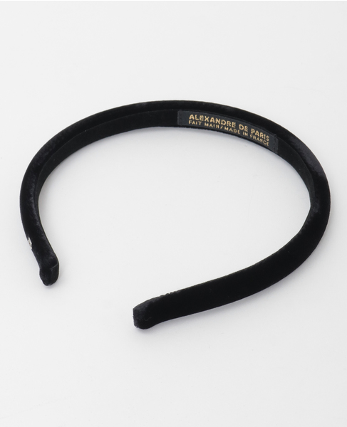 【ALEXANDRE DE PARIS/ アレクサンドル ドゥ パリ 】1cmベロアカチューシャ 詳細画像 ブラック 2