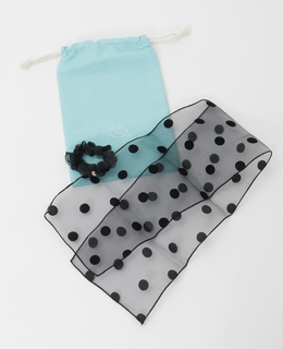 【TRESSE /トレス】sheer dot ribbon chouchou