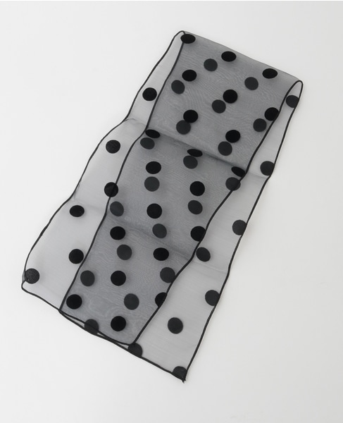 【TRESSE /トレス】sheer dot ribbon chouchou 詳細画像 ブラック 2