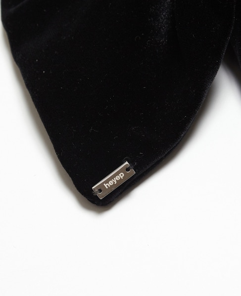 【heyep /ヘイップ】Velour Square Scrunchie-Medium 詳細画像 ブラック 2