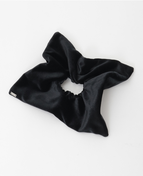 【heyep /ヘイップ】Velour Square Scrunchie-Medium 詳細画像 ブラック 3