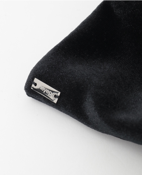【heyep /ヘイップ】Velour Square Scrunchie-Medium 詳細画像 ブラック 5