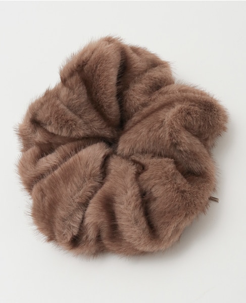 【heyep /ヘイップ】Faux Mink Scrunchie 詳細画像 マロン 1