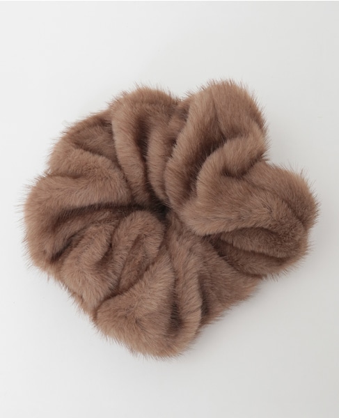 【heyep /ヘイップ】Faux Mink Scrunchie 詳細画像 マロン 2