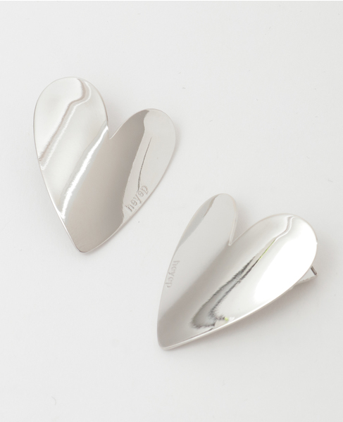 【heyep /ヘイップ】Heart Motif Hair Clips-2 Piece 詳細画像 シルバー 4