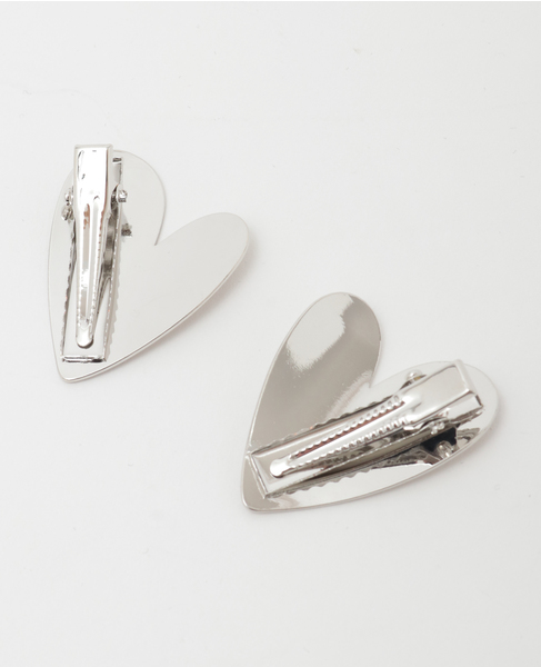 【heyep /ヘイップ】Heart Motif Hair Clips-2 Piece 詳細画像 シルバー 5