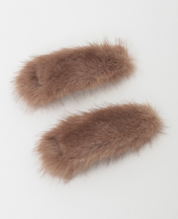 【heyep /ヘイップ】Faux Mink Hair Clips-2 Piece Set