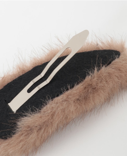 【heyep /ヘイップ】Faux Mink Hair Clips-2 Piece Set 詳細画像 マロン 4