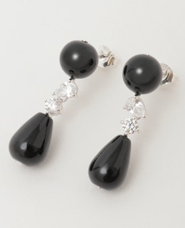 【Completedworks /コンプリ―テッドワークス】Earrings w/ Black Onyx Beads And CZ