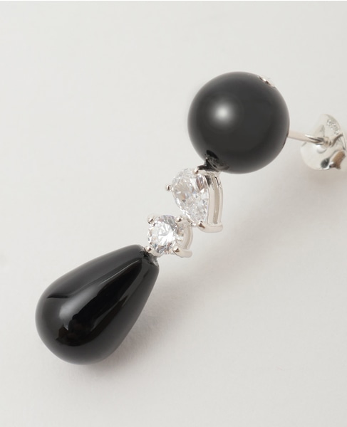 【Completedworks /コンプリ―テッドワークス】Earrings w/ Black Onyx Beads And CZ 詳細画像 ブラック 2