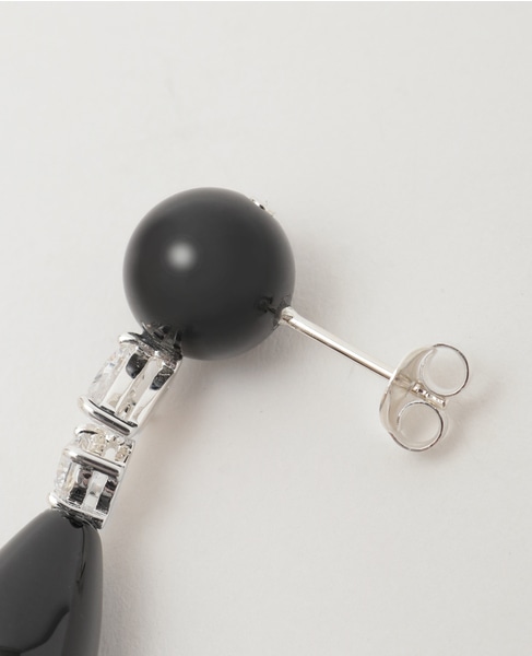 【Completedworks /コンプリ―テッドワークス】Earrings w/ Black Onyx Beads And CZ 詳細画像 ブラック 3