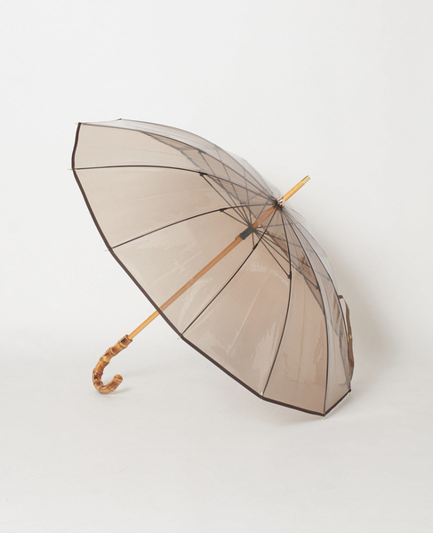 《WEB限定》【Traditional Weatherwear】CLEAR UMBRELLA BAMBOO 詳細画像 ブラウン 1