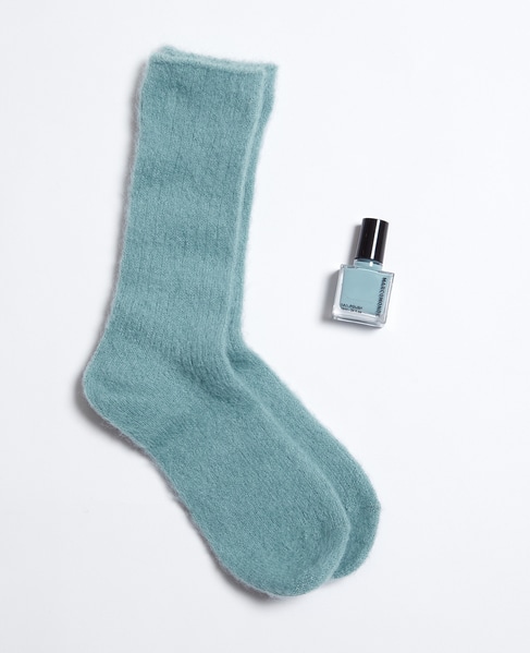 【MARCOMONDE/マルコモンド】Mohair socks and nail Box Set 詳細画像 サックス 2