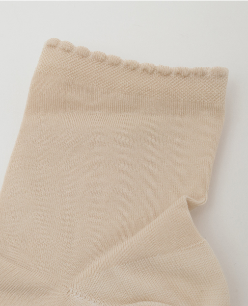 【BLEUFORET/ブルーフォレ】 ピコデティールアンクルソックス 詳細画像 ライトベージュ 4