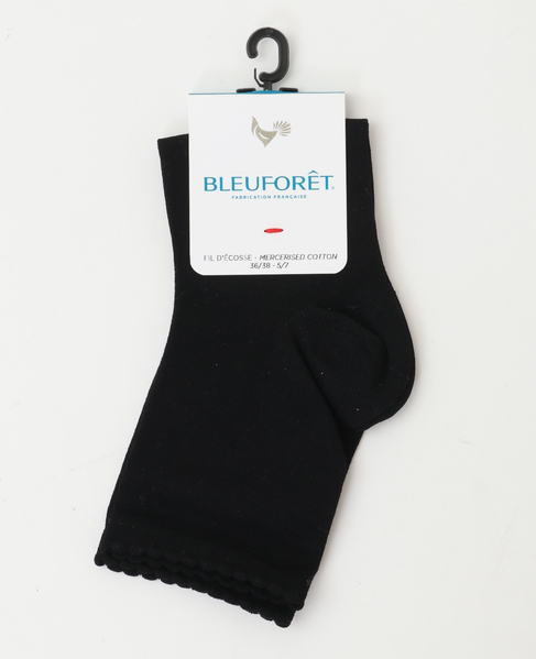 【BLEUFORET/ブルーフォレ】 ピコデティールアンクルソックス 詳細画像 ブラック 1