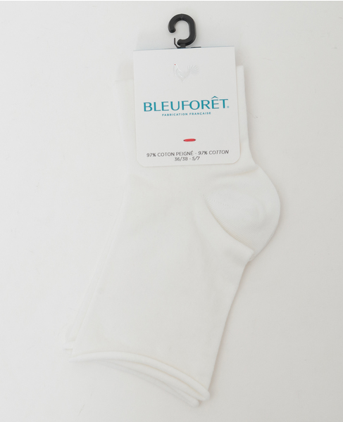 【BLEUFORET/ブルーフォレ】 コットンアンクルソックス 詳細画像 ホワイト 1