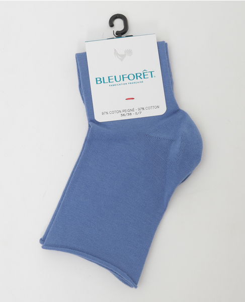 【BLEUFORET/ブルーフォレ】 コットンアンクルソックス 詳細画像 ブルー 1