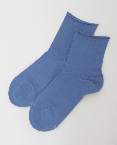 【BLEUFORET/ブルーフォレ】 コットンアンクルソックス 詳細画像 ブルー 3