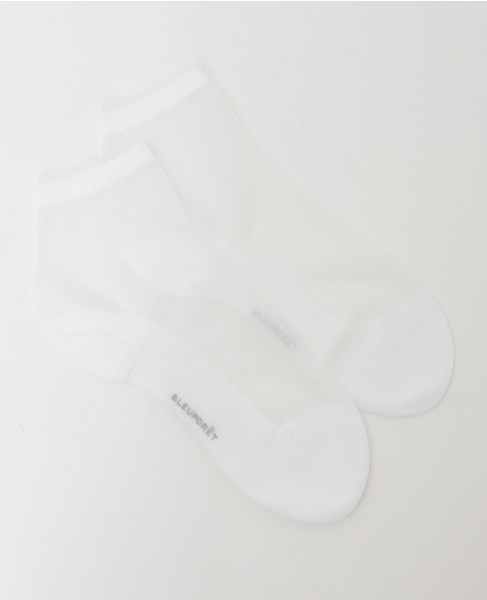 【BLEUFORET/ブルーフォレ】 グリッターシアーソックス 詳細画像 ホワイト 2
