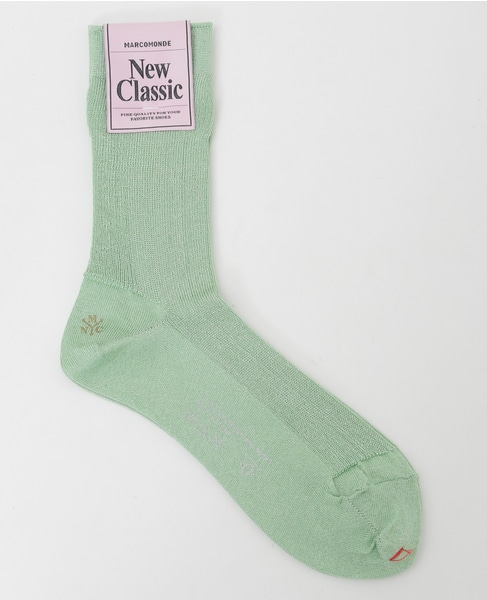 【MARCOMONDE/マルコモンド】glitter ribbed socks 詳細画像 グリーン 1
