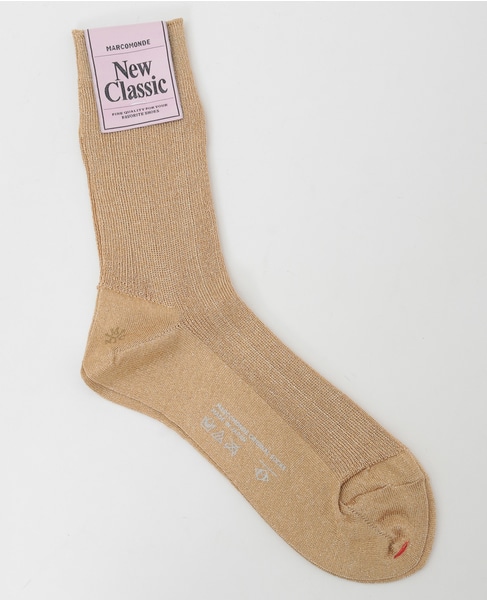 【MARCOMONDE/マルコモンド】glitter ribbed socks 詳細画像 ゴールド 1
