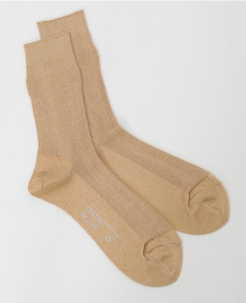 【MARCOMONDE/マルコモンド】glitter ribbed socks 詳細画像 ゴールド 2