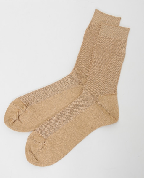 【MARCOMONDE/マルコモンド】glitter ribbed socks 詳細画像 ゴールド 3