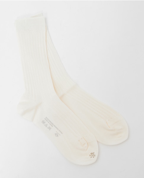 【MARCOMONDE/マルコモンド】high quality cotton ribbed socks 詳細画像 ホワイト 1