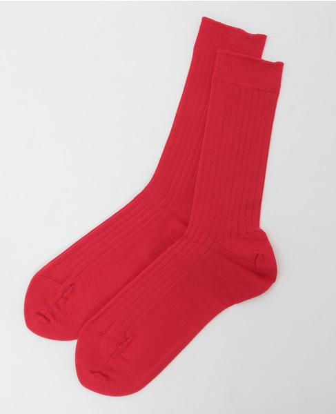 【MARCOMONDE/マルコモンド】high quality cotton ribbed socks 詳細画像 レッド 2