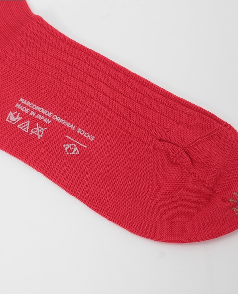 【MARCOMONDE/マルコモンド】high quality cotton ribbed socks 詳細画像 レッド 6