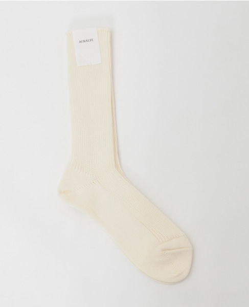 【AURALEE/オーラリー】*COTTON LOW GAUGE SOCKS 詳細画像 アイボリー 1