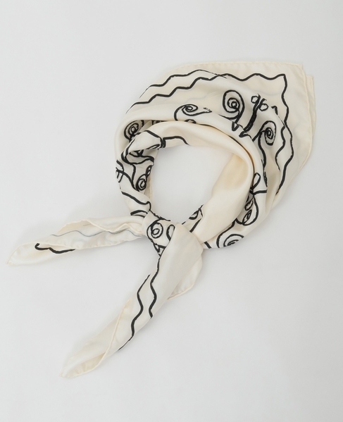 【ASAUCE MELER /アソースメレ】テープエンブロイダリースカーフii 詳細画像 アイボリー 1