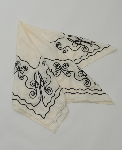 【ASAUCE MELER /アソースメレ】テープエンブロイダリースカーフii 詳細画像 アイボリー 2