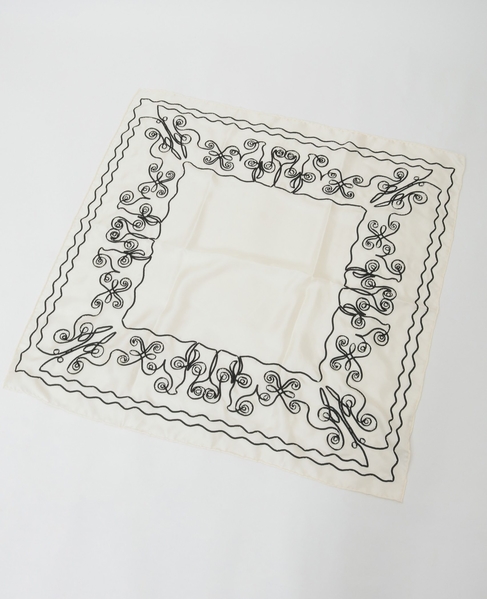 【ASAUCE MELER /アソースメレ】テープエンブロイダリースカーフii 詳細画像 アイボリー 3