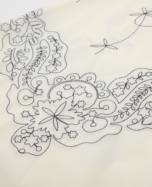 【ASAUCE MELER /アソースメレ】コットンシルクエンブロイダリーバンダナ 詳細画像 アイボリー 2