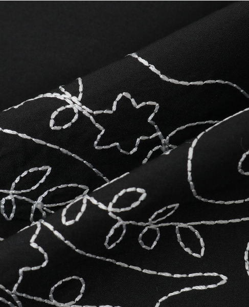 【ASAUCE MELER /アソースメレ】コットンシルクエンブロイダリーバンダナ 詳細画像 ブラック 4