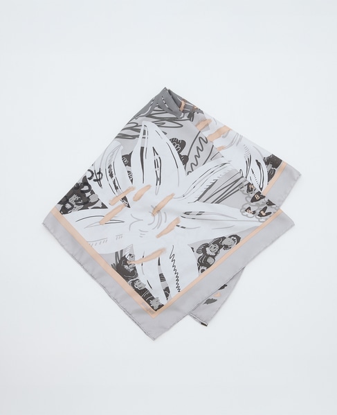 【manipuri/マニプリ】シルクスカーフ 詳細画像 ライトグレー 1