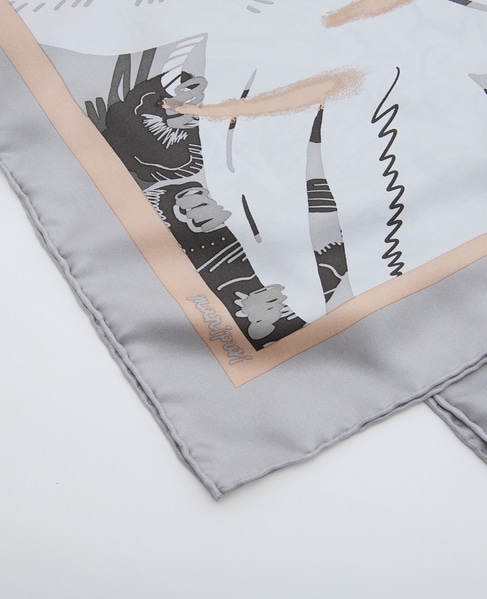 【manipuri/マニプリ】シルクスカーフ 詳細画像 ライトグレー 2