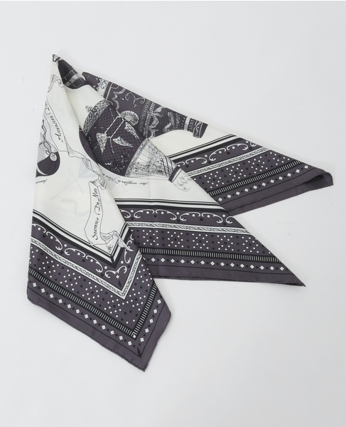 【manipuri/マニプリ】シルクスカーフ 詳細画像 チャコールグレー 1