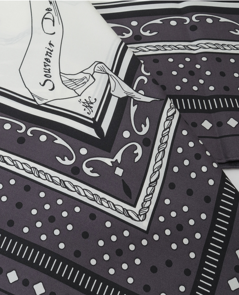 【manipuri/マニプリ】シルクスカーフ 詳細画像 チャコールグレー 2