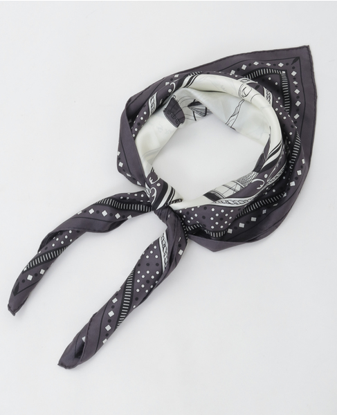 【manipuri/マニプリ】シルクスカーフ 詳細画像 チャコールグレー 6