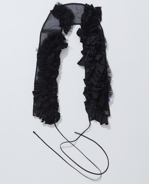 【MARGE /マージ 】Mix frill decorative gillet 詳細画像 ブラック 1